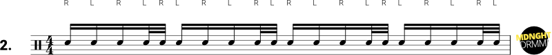 Single stroke roll with 32nd notes